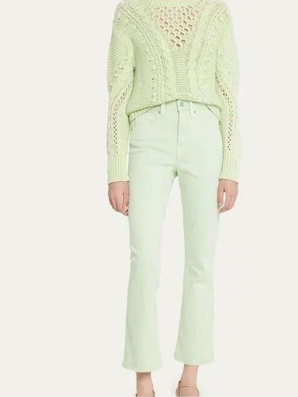 Veronica Beard Carly Kick Flare Jeans Size 26 In Pistachio EUC